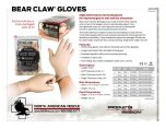 Bear Claw Gloves Product Information Sheet