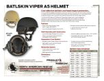 Batlskin Viper A5 Helmet Product Information Sheet
