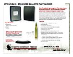 M7X Level III+ Enhanced Ballistic Plate Armor Product Information Sheet