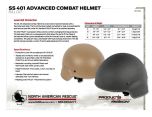 SS 401 Advanced Combat Helmet Full Cut - Product Information Sheet