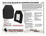 10 in. x 12 in. NIJ Level III+ UHMWPE Plate Armor - Multi-Curve - Shooter Cut - Product Information Sheet