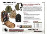 MINI MEDIC BAGS - PRODUCT INFORMATION SHEET