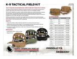 K-9 Tactical Field Kit Product Information Sheet