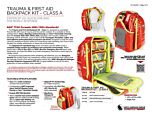 Trauma and First Aid Backpack Kit - Class A - Product Information Sheet