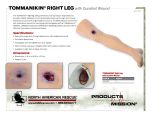 TOMManikin Right Leg w/ Gunshot Wound - Product Information Sheet
