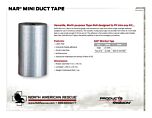 NAR Mini Duct Tape Product information Sheet