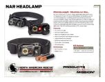 NAR Headlamp Product Information Sheet