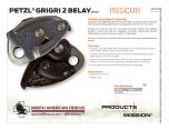 Petzl GRIGRI 2 Belay Product Information Sheet
