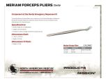 Meriam Forceps Pliers - Product Information Sheet