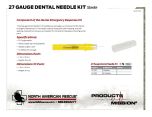 27 Gauge Dental Needle Kit - Product Information Sheet