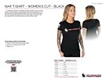 NAR T-Shirt - Women's Cut - Black - Product Information Sheet