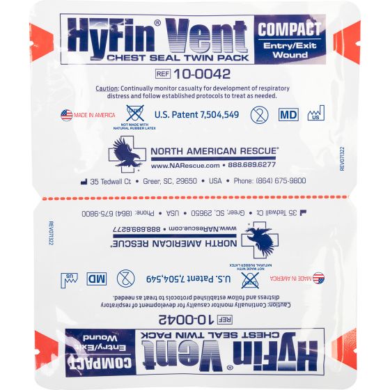 HyFin Vent Compact Chest Seal Twin Pack North American Rescue