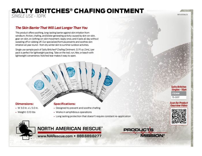 Salty Britches Chafing Ointment Single Use (10Pk) Product