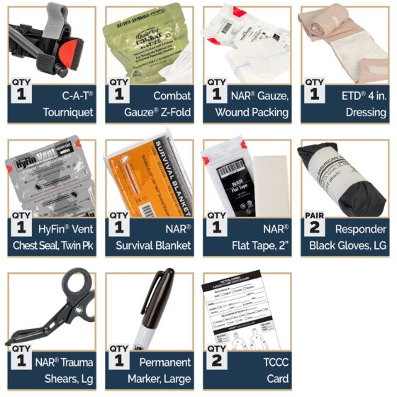 Reflex IFAK System Kit - Basic with Combat Gauze - Black | North