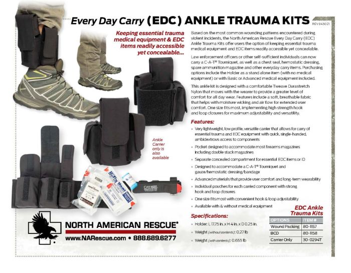 Every Day Carry (EDC) Ankle Trauma Kits