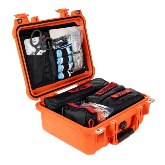 first aid kit fishing tackle box Flambeau Storage Case, 8-5/8" W x 16-3/8" L x 7" H, 6770PM proof tackle box that could withstand salt water Adventure Medical MARINE 1500 Waterproof