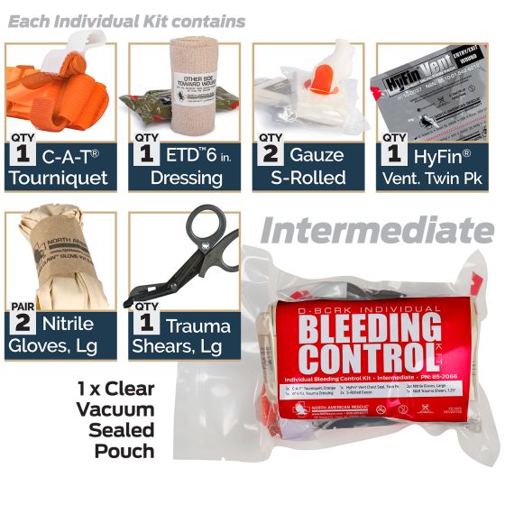 D-BCRK Intermediate Individual Bleeding Control Kit - Vacuum Sealed