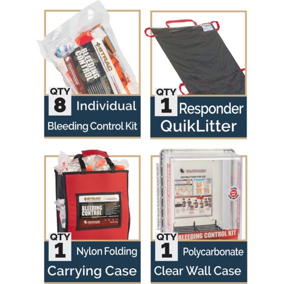 STRAC 8-Pack Bleeding Control Station HB496 Compliant - Vacuum