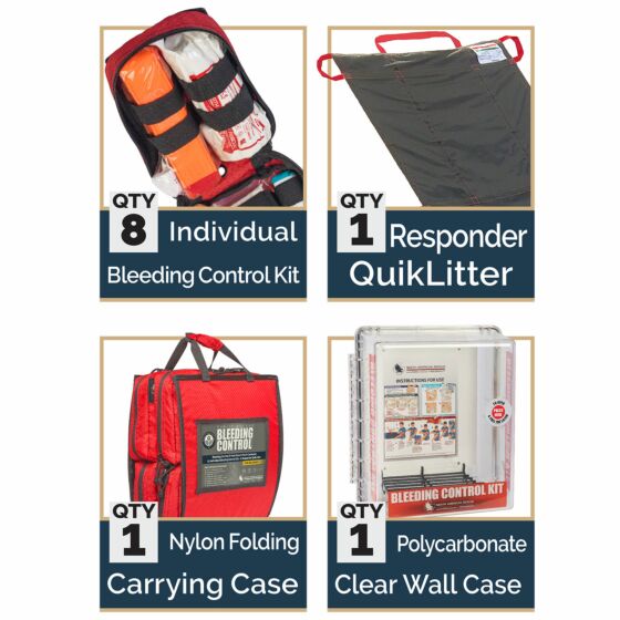 Secure Community Network Bleeding Control 8-Pack Station - Nylon