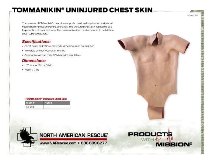 TOMManikin Uninjured Chest Skin - Product Information Sheet | North ...