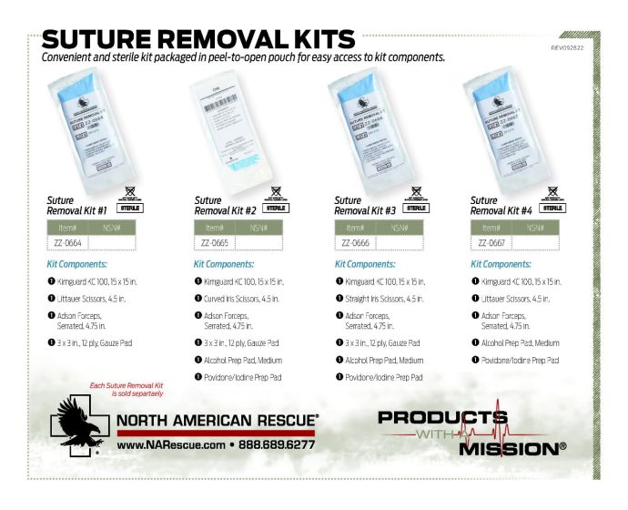 NAR Suture Removal Kits Product Information Sheet North American Rescue
