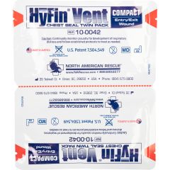 HyFin Vent Compact Chest Seal Twin Pack (In Use)