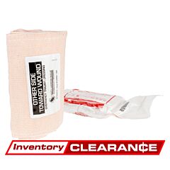 6 in. Flat Responder Emergency Trauma Dressing - outside packaging with packaging behind