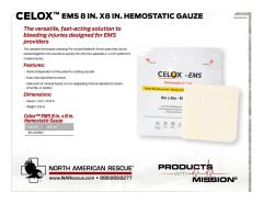 Celox - EMS 8 in. x 8 in. Hemostatic Gauze - Product Information Sheet