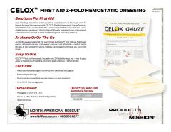 5FT. CELOX FIRST AID Z-FOLD HEMOSTATIC DRESSING - PRODUCT INFORMATION SHEET