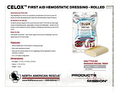 Celox First Aid Hemostatic Dressing (Rolled) - Product Information Sheet
