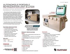 Autonomous Portable Refrigeration Unit (APRU) - 6 Liter - Product Information Sheet