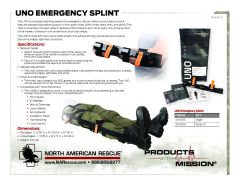 UNO Emegency Splint - Product Information Sheet