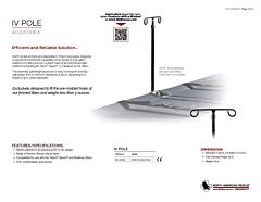 Adjustable IV Pole Product Information Sheet