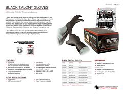Black Talon Gloves - Product Information Sheet