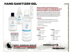 Hand Sanitizer Gel Product Information Sheet