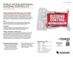 Public Access Individual Bleeding Control Kit Vacuum Sealed - Product Information Sheet
