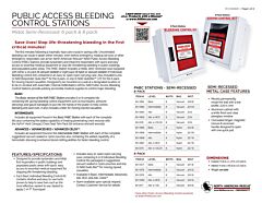 Public Access Bleeding Control Stations - Metal Semi-Recessed - Product Information Sheet