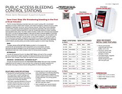 Public Access Bleeding Control Stations - Metal Semi-Recessed - Product Information Sheet