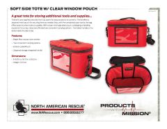 Soft Side Tote With Clear Window Pouch - RED - Product Information Sheet