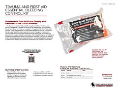 Trauma and First Aid Essential Bleeding Control Kit - Product Information Sheet