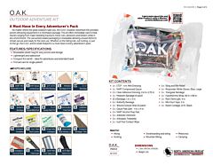 Outdoor Adventure Kit - O.A.K. - Product Information Sheet