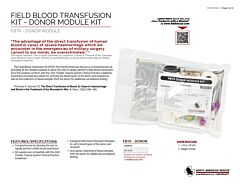 Field Blood Transfusion Kit FBTK - Donor Module - Product Information Sheet
