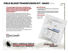 Field Blood Transfusion Kit - Basic - Product Information Sheet