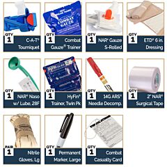 TCCC IFAK Skills Kit - All Combatant ReSupply Kit - contents