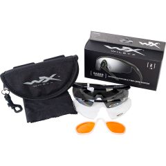 WX Saber Advanced Ballistic Glasses with PTX Laser Lens Insert (UV/Blue/Green)