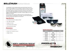 bollé Rush Tactical Glasses - Product Information Sheet