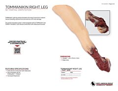 TOMManikin Right Leg With Partial Amputation - Product Information Sheet