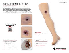 TOMManikin Right Leg w/ Gunshot Wound - Product Information Sheet