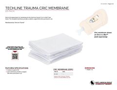TechLine Trauma Cric Membrane (25 Pack) - Product Information Sheet