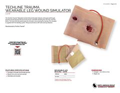 TechLine Trauma Wearable Leg Wound Simulator - GSW - Product Information Sheet